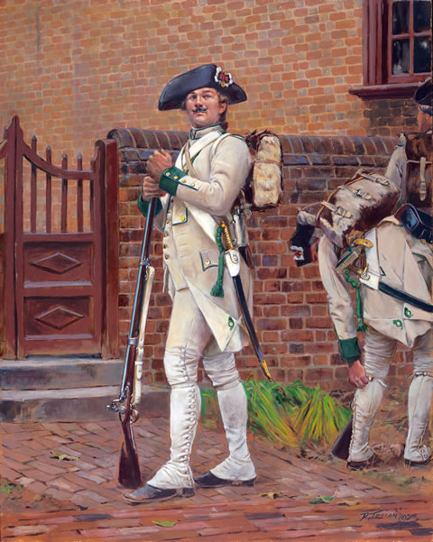 "Chasseur of the Saintonge Regiment, Yorktown 1781" by Don Troiani